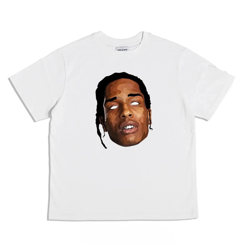 Футболка в стиле Хип-Хоп Певец Asap Rocky Рэп Тема TNG Печатный Чистый Хлопок Мужчины и Женщины