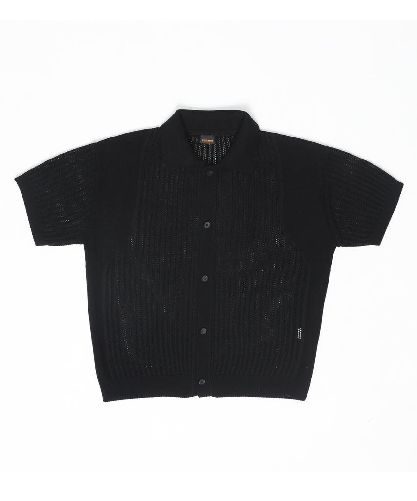 Сценическое имя Summer Varsity Короткий рукав Вязаная рубашка Кардиган_Черный