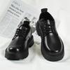 Autumn 2025 New Men's Business Waterproof Black Leather Shoes Chef Shoes Men's Korean Version Versatile Platform Work Shoes