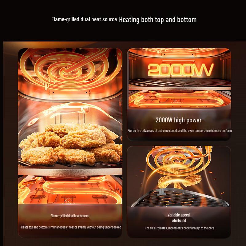 Аэрофритюрница Midea KZC5394 с функцией Flame Roast - Двойной нагрев, Не требует переворачивания, Большая вместимость