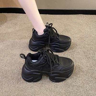 Женские массивные кроссовки 8 см Высокая платформа Дышащая сетчатая обувь Женские клинья Повседневная обувь для женщины Белые спортивные кроссовки Папины кроссовки 2024