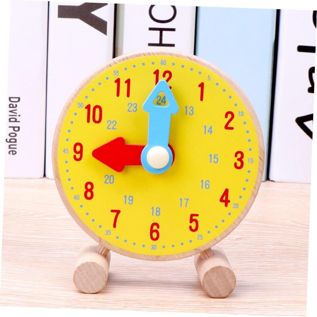 Lyyxjsltd 1 шт. образовательная игрушка для времени обучающие часы часы для детей студенческие обучающие часы детские часы игрушка для детей дошкольного возраста деревянная (желтый)