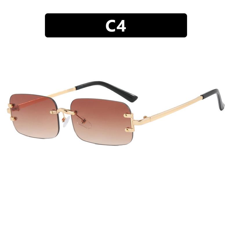 Frameless Sunglasses Small Frame Fashion Trimmed Sunglasses Spice Girl Same Sunscreen Sunglasses Women