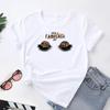 (Asian Size) Women Print Tee Top Fashion Eye Lashes Style Cute Trend 90s T Shirt Woman Female Clothing Short Sleeve Graphic T-shirts