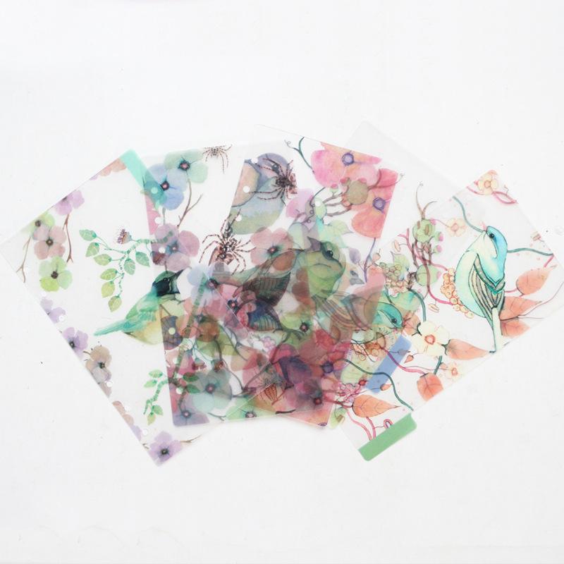 5 шт./лот A5 A6 индексные страницы для 6-луночного блокнота с разделителями из полипропилена, милые мультяшные животные, канцелярские принадлежности, аксессуары