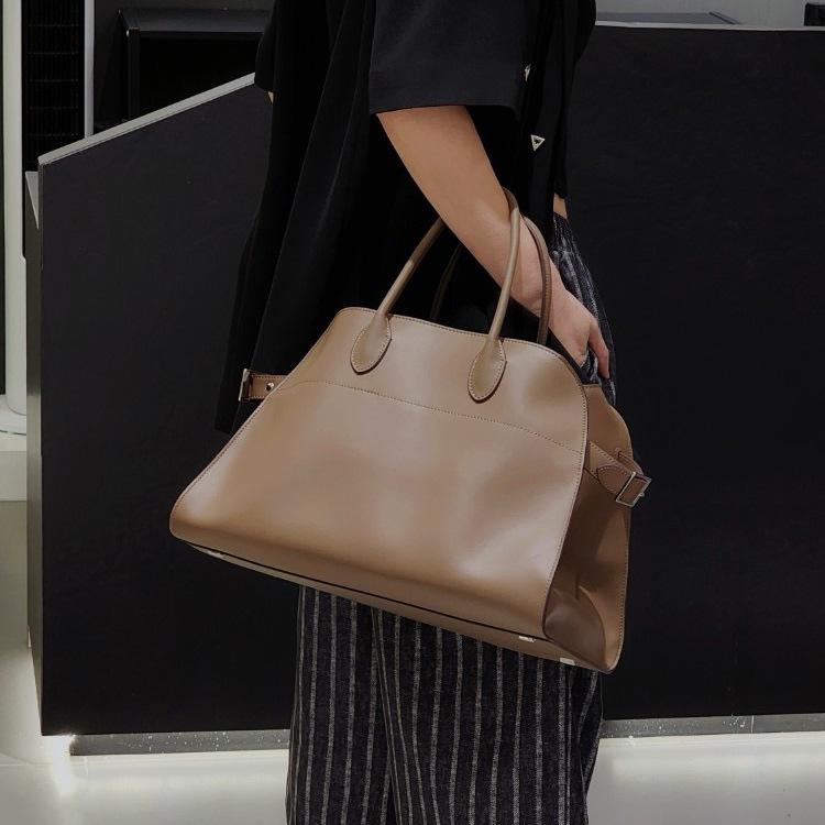 New And Cowhide Large Capacity Briefcase Large Capacity Hand-held Shoulder Tote Bag Simple And Versatile Casual Women's Bag