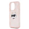 Karl Lagerfeld Iml Choupette Head & Monogram Case For Iphone 15 Pro Max - Pink