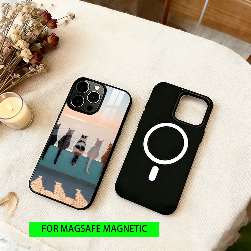 Чехол для телефона The Cat Crew для iPhone 17, 16, 15, 14, 13, 12, 11 Plus, Pro, магнитный с поддержкой Magsafe, беспроводная зарядка