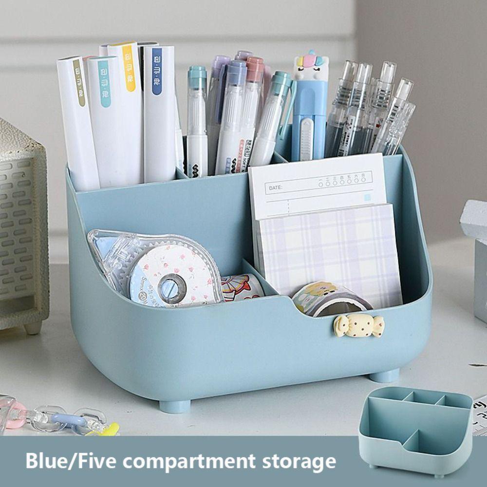 Plastic Pen Holder Multifunctional Makeup Brush Holder Cute Pen Container Students