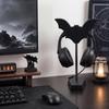 Wesiti Gothic Halloween Bat Headphone Stand Holder with Base Desk Accessory