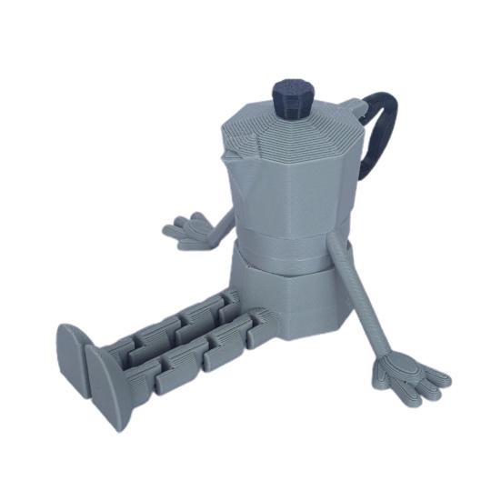 3D-печатная фигурка кофейного уголка, мока-пот/кружка/кофейное зерно/шоколадная фигурка с подвижными ногами для декора офисной/домашней полки, забавные подарки