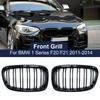 Высококачественная передняя решетка радиатора для BMW 1 серии F20 F21 2011 2012 2013 2014 Double Slat Line Gloss Matte Black Racing Grill