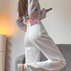 Women's High Waist Light Color Wide Leg Jeans - Spring/Summer 2025 Korean Style, Floor-Length, Slimming, Thin and Versatile Straight Leg Pants