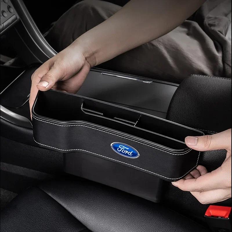 Car Sticker 2025 Hot New Car Seat Organizer Crevice Storage Box Car Organizer Gap For Ford Focus 2 3 MK2 MK3 MK4 Kuga Fiesta Eco