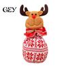 Festive Tabletop Ornament Bags Christmas Drawstring Gift Bag, Small Wrap Bags, 3D Santa Snowman Elk Holiday Treat Doll Candy Storage for Fruits,