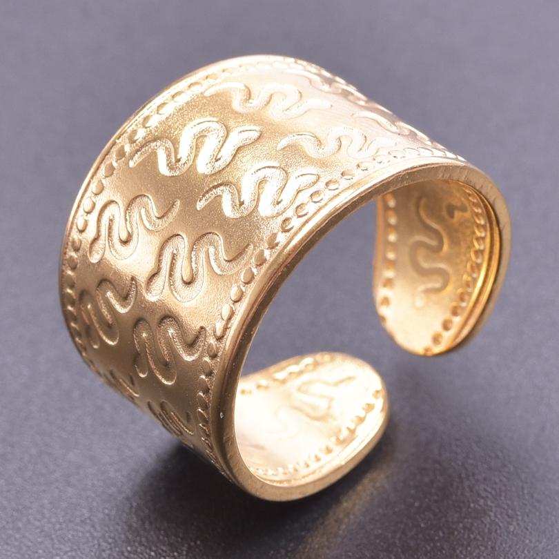 Массивное Неровное Широкое Кольцо Открытое Кольцо из Нержавеющей Стали Для Женщин Мужчин Аксессуары Индийские Украшения Винтажное Кольцо на Палец Bague Femme Подарок