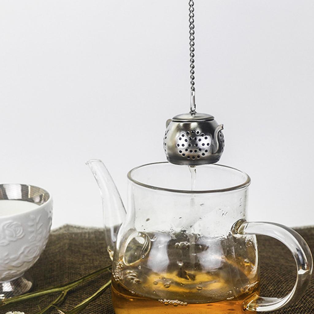 Tea Strainer - Stainless Steel Tea Strainer For Loose Tea, Loose Leaf Tea Infuser, With Chain Hook And Base, Reusable Tea Strainer Bag