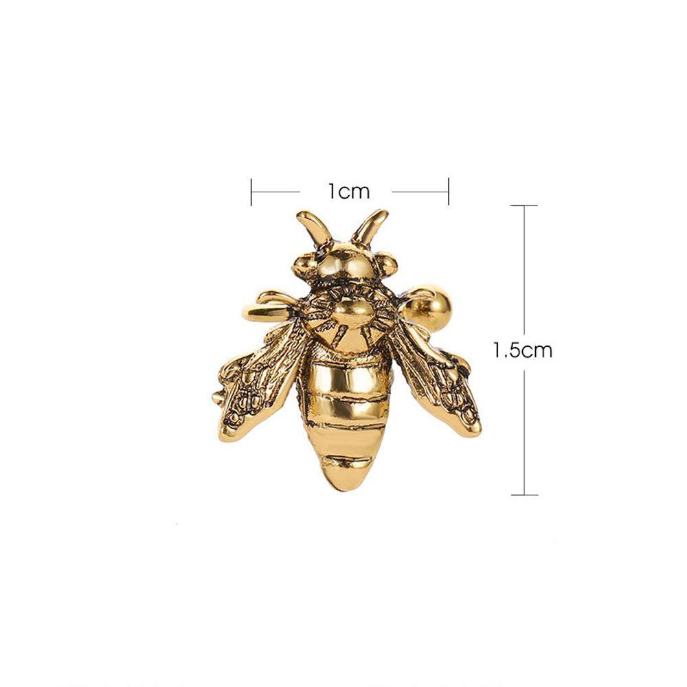 1 PC Bee Insect Gifts For Women Gold Silver Color Stud Earrings Jewelry Clip Earrings Ear Cuffs