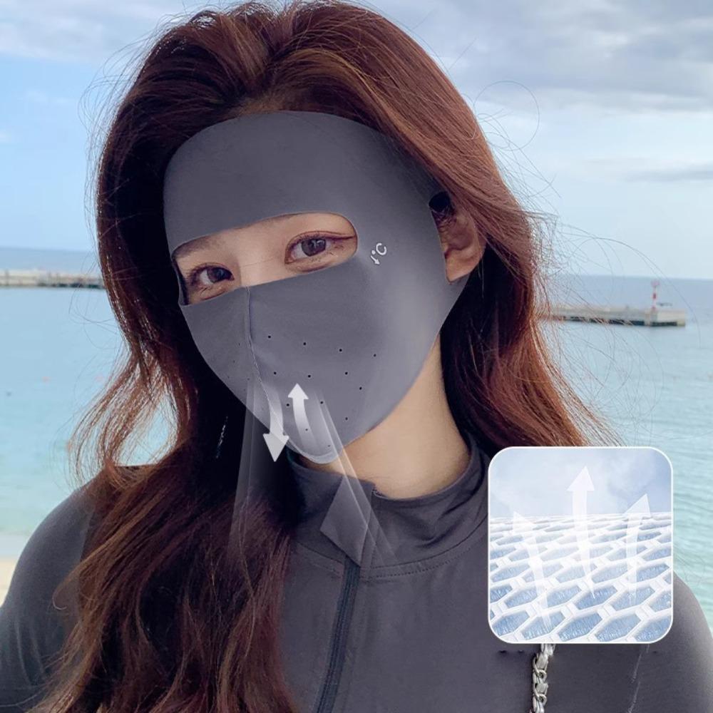 Anti-UV Ice Silk Mask Full Face Sun Protection Riding Face Mask Hot Sale Face Veil Outing