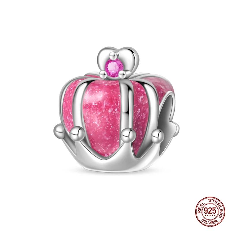 100% Copper Fashion Pink Princess Skirt Bag Lipstick Charms Beads Fit Original Bracelets Diy Jewelry Gifts