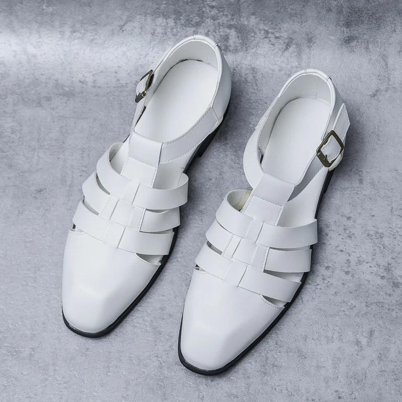 Fashion Summer Classic Hollow Sandals Breathable Men's Lightweight Flat Shoes Commuter Men's Work Shoes Anti Slip Wear Resistant Soles