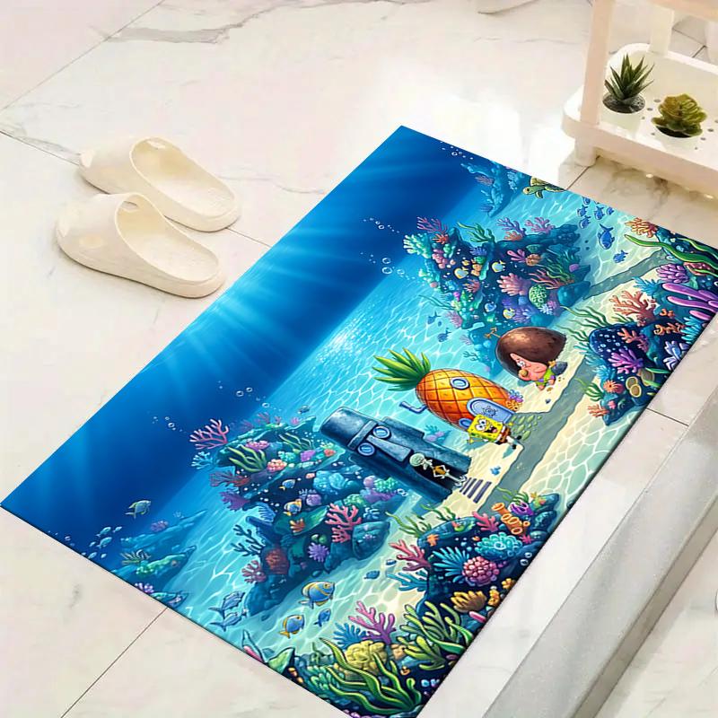1Pc Underwater Adventure Rug, Office Carpet Indoor Outdoor Doormat, Non-Slip, Comfortable, Living, Christmas Halloween, Xmas Gift Y1964