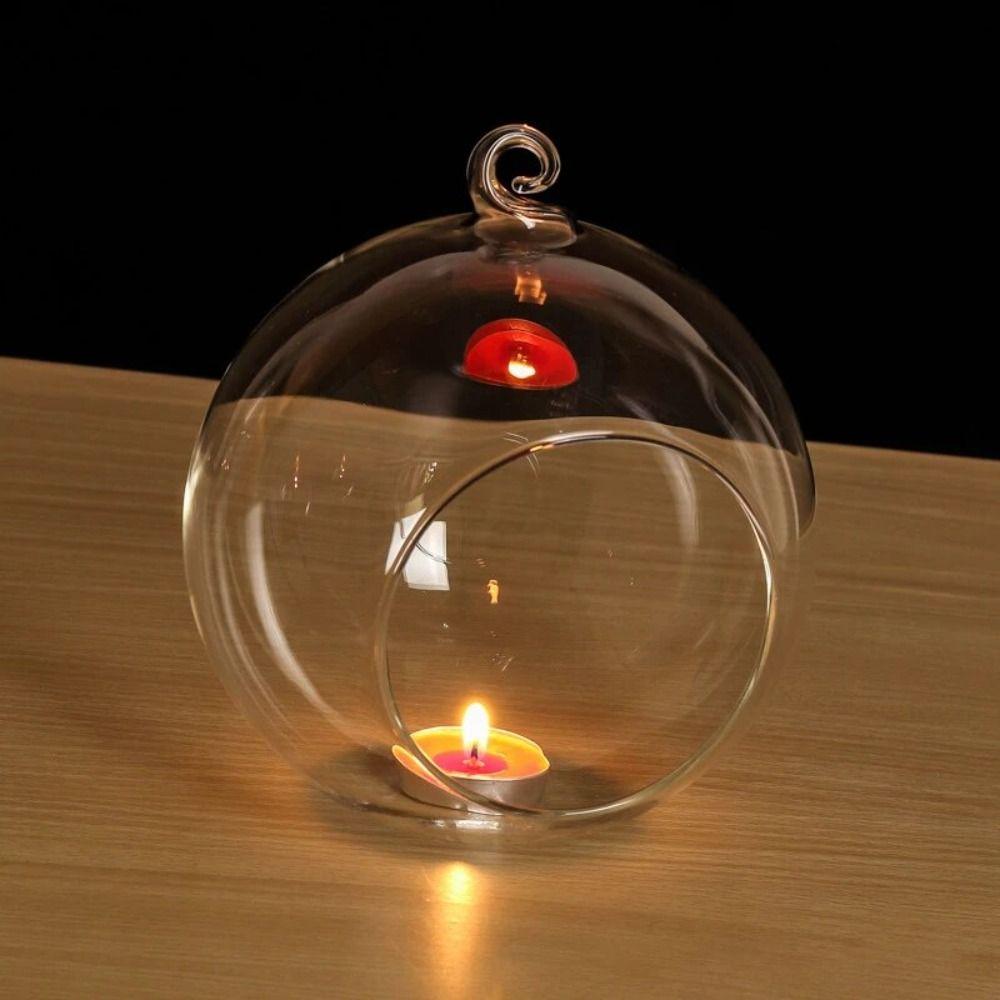 Glass Art Hollow Ball Candle Container Hanging Glass Hanging Candle Holder Home Decor