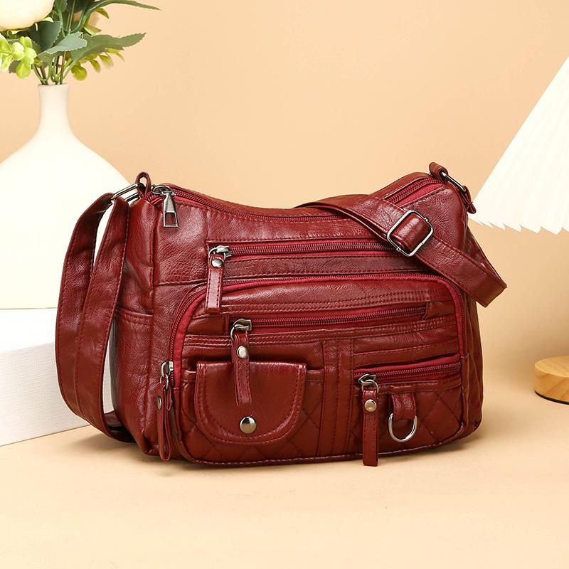 Одноплечная сумка кроссбоди, женская сумка из мягкой кожи, повседневная женская сумка для мамы