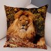 Africa Lion Pillow Case Decor Wild Animal Pattern Print Pillowcase Super Soft Plush Cushion Cover for Car Sofa Home 45x45cm