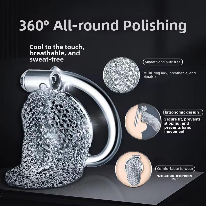 Scarletsin C-123 L-size Men's Stainless Steel Waterproof BDSM Chastity Lock Birdcage Alternative Adult Toy Adult Stimulation