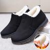 Winter Warm Snow Boots for Men Water Resistant Non-Slip Short Ankle Booties With Faux Fur Lining Men's Comfortable Work Sneakers Walking Loafers Shoes