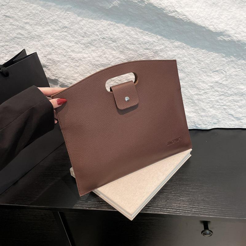 Office Worker Handbag Book Bag Portable Large Capacity Simple Korean Version Commuter Bag Women 2025 Solid Color Women's Bag Tide