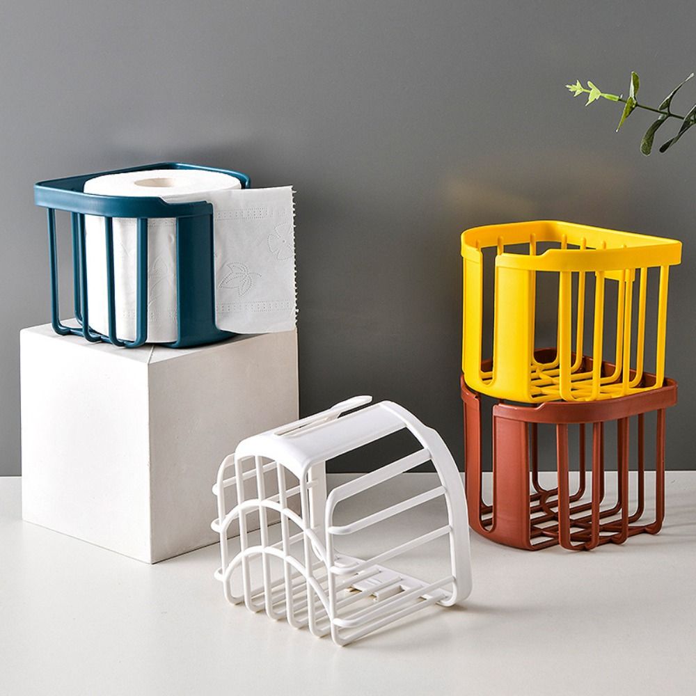 Bathroom Kitchen Self-Adhesive Punch-Free Roll Paper Storage Rack Oilet Paper Shelf Tissue Holder