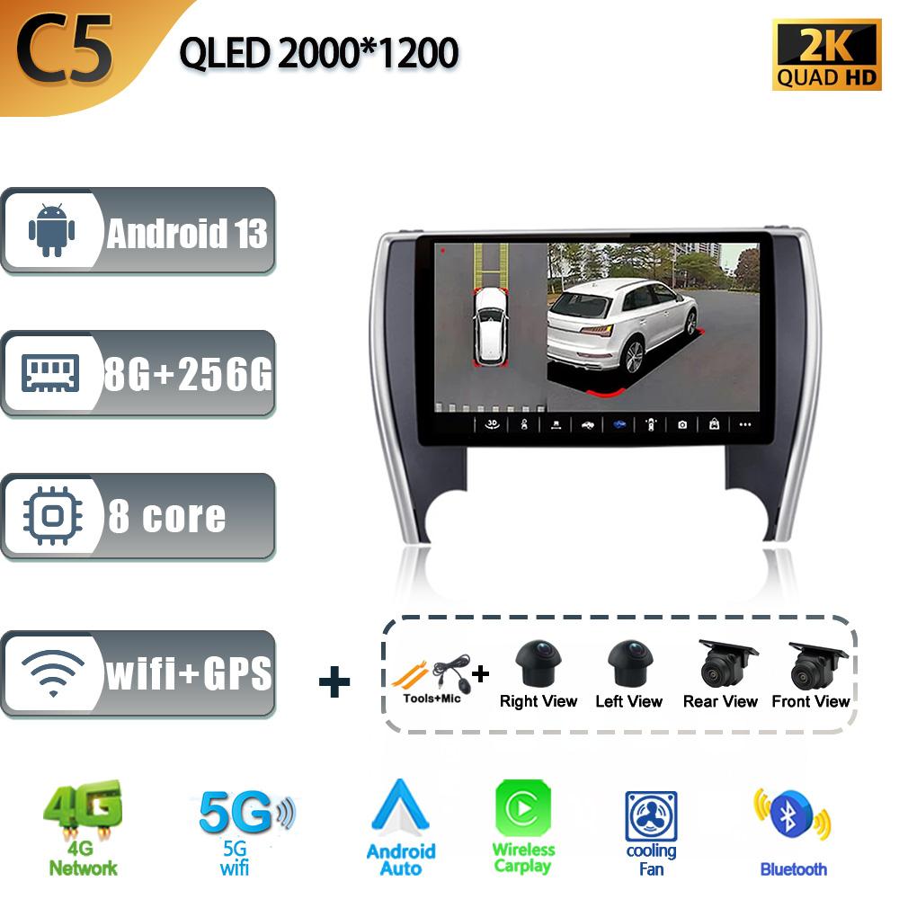 Для Toyota Camry 7 2014-2017 Android 13 автомобильный стерео блок мультимедиа радио 4G wifi GPS беспроводной Carplay 2 Din экран