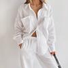 Muslin Women's Pajamas Cotton Long Sleeve 2 Piece Sets Nightwear Female Casual Trouser Suits Spring Sleepwear Home Suit
