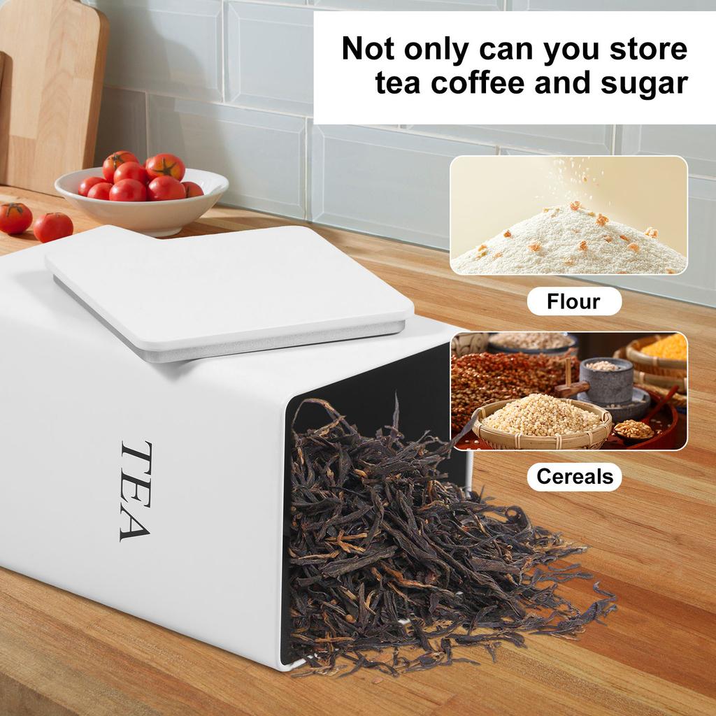 3 шт./набор Банки для чая, кофе, сахара Универсальные кухонные банки для хранения с герметичными крышками Металлическая банка для хранения для дома, офиса