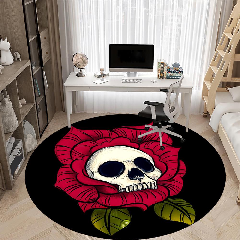 1pc Golden Mandala Life Tree Office Round Area Rug, Mat Suitable For Office, Under Office Chairs Bedroom Living Room Home Decor, Room Deco