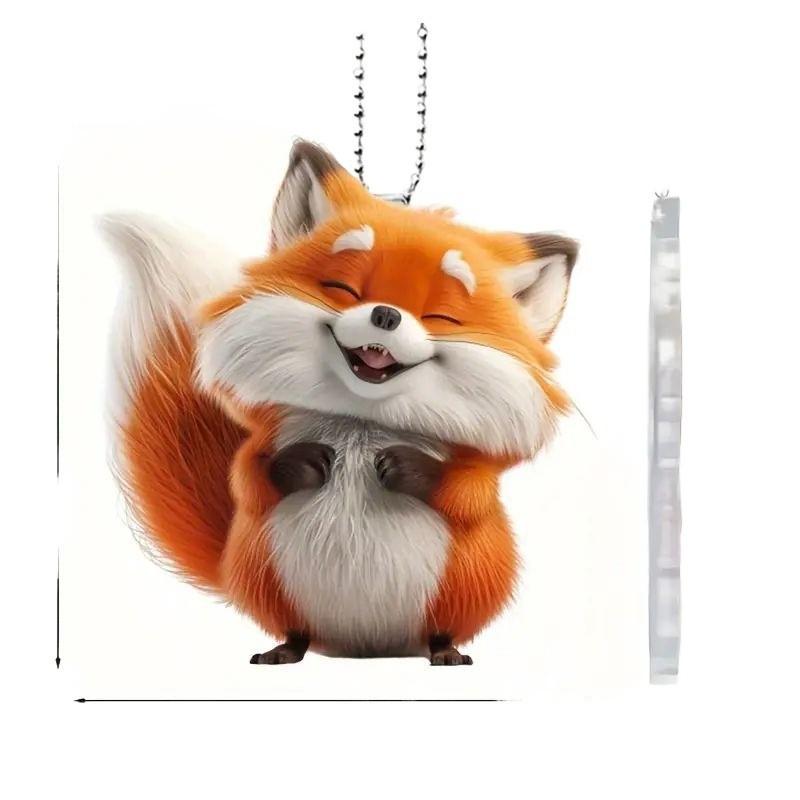 Car Fox Enchanting Hanging Decoration Vibrant Acrylic Pendant For Interior Style