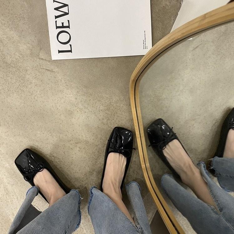 2025 Новая весенне-осенняя коллекция, новая обувь на низком каблуке для женщин, нежные феи туфли на низком каблуке с цветочным бантом