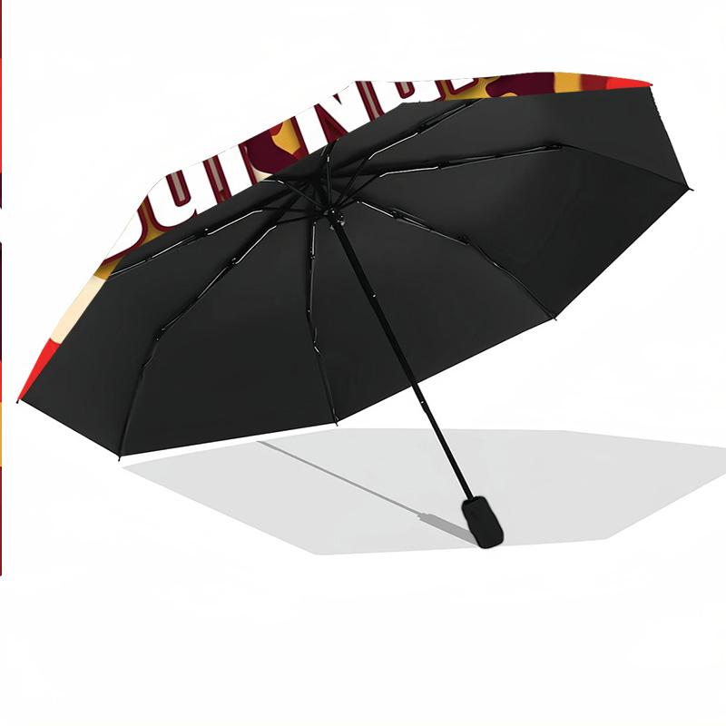 8 Rib Auto Folding Umbrella Poland Football Print Custom Name Text Portable Rain Gear