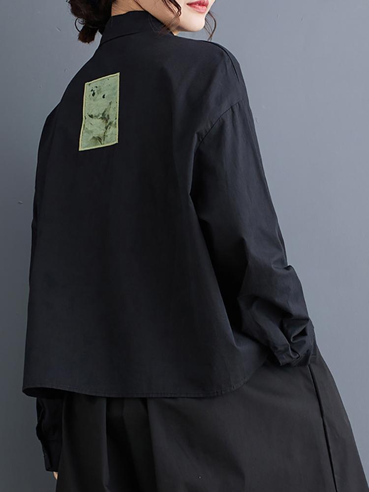 Xitao Повседневная однобортная рубашка в стиле пэчворк GMM1099