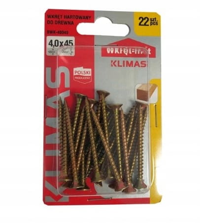 Hardened wood screws 4x45mm 22pcs PZ2 gold