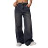 Джинсы Greciilooks Regular Baggy с высокой талией и расклешенные от колена для женщин (GlDj3 Темный
