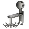 Aluminum Alloy Wall Mount Pot Spoon Holder With Rotating Hooks For Kitchen Storage