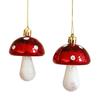 2Pcs Christmas Pendant Exquisite Mushroom Donut Santa Claus Shape Xmas Tree Hanging Ornament for Festive Decoration