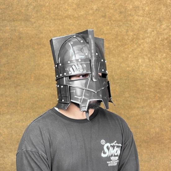 Черный боевой шлем гномов Мории, средневековые доспехи в стиле ВК для LARP, косплея, рыцарского костюма и коллекционной экспозиции