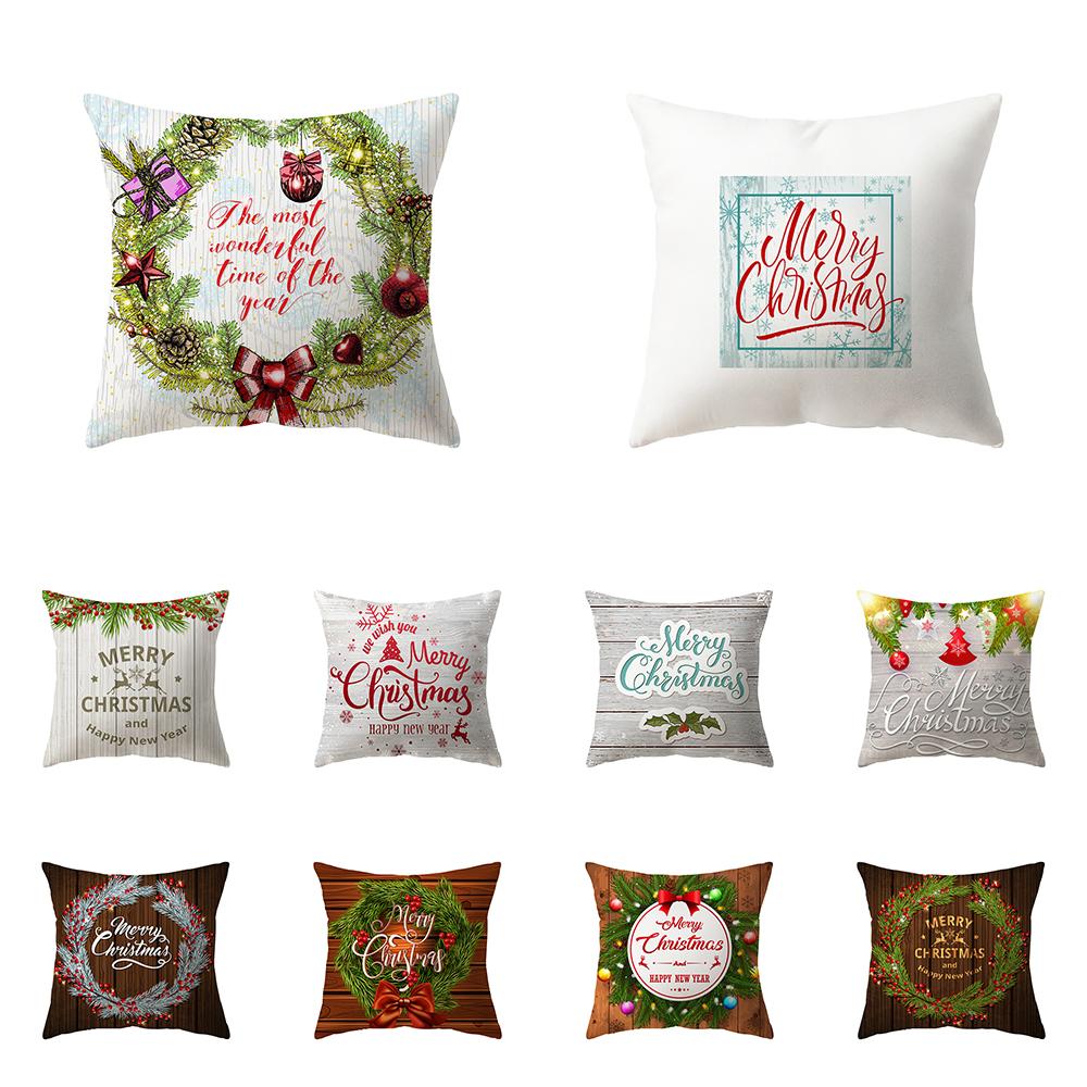 Christmas Theme Decorative Printing Pattern Cushion Cover Home Living Room Sofa Decorative Pillow Pillow Cover