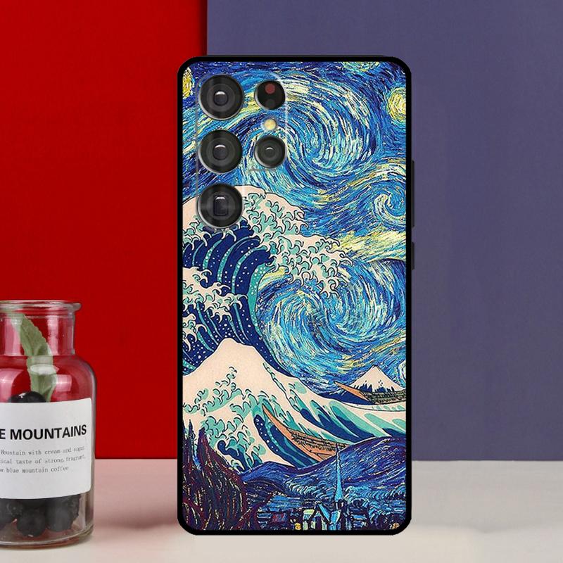 Чехол-фунда для Samsung Galaxy S25 Ultra S9 S10 S20 S21 S22 Plus S23 Ultra S24 FE с изображением «Большая волна у Канагавы»