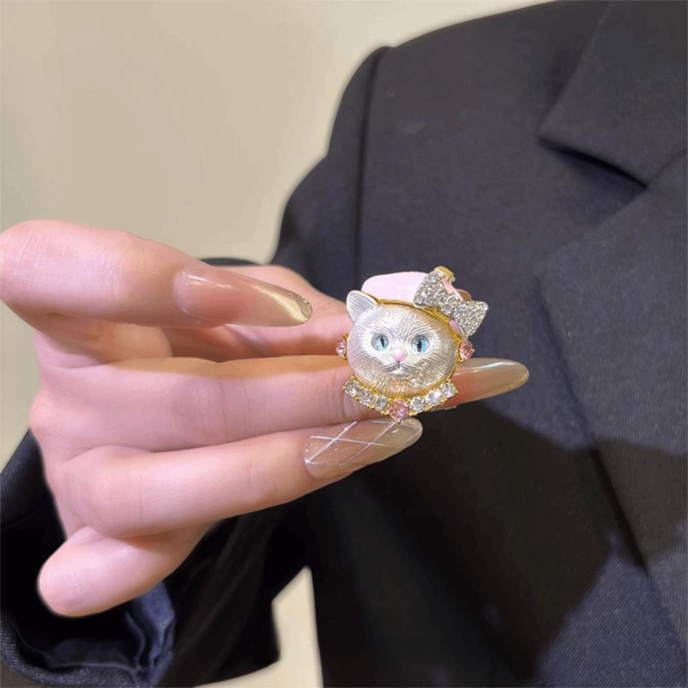 Open Band Open Ring Adjustable Fit Index Finger Ring Elegant Cat Open Ring Gift for Cat Lovers