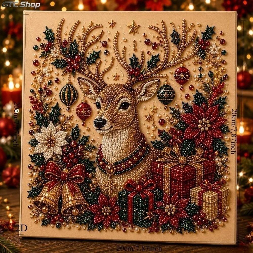 With Frame Christmas Rhinestone Painting Art Kit Santa Claus Reindeer Santa Crystal Painting Set Xmas Tree Socks